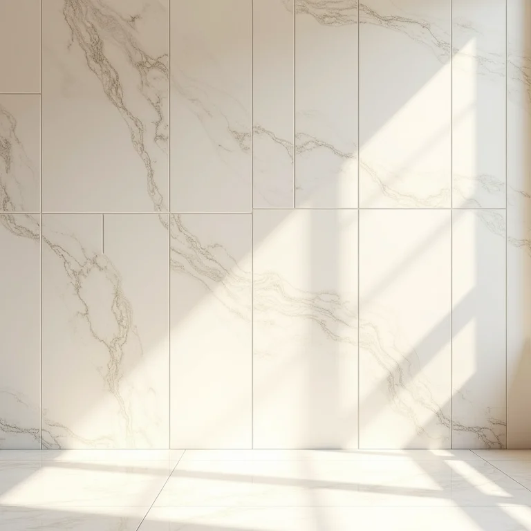 Revestimento de parede com mármore travertino em banheiro rústico