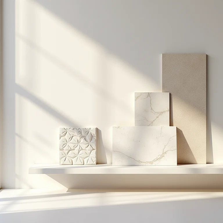 Revestimentos 3D de qualidade em exibição.