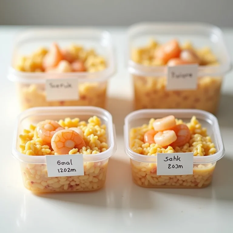 Risoto de camarão congelado em potes