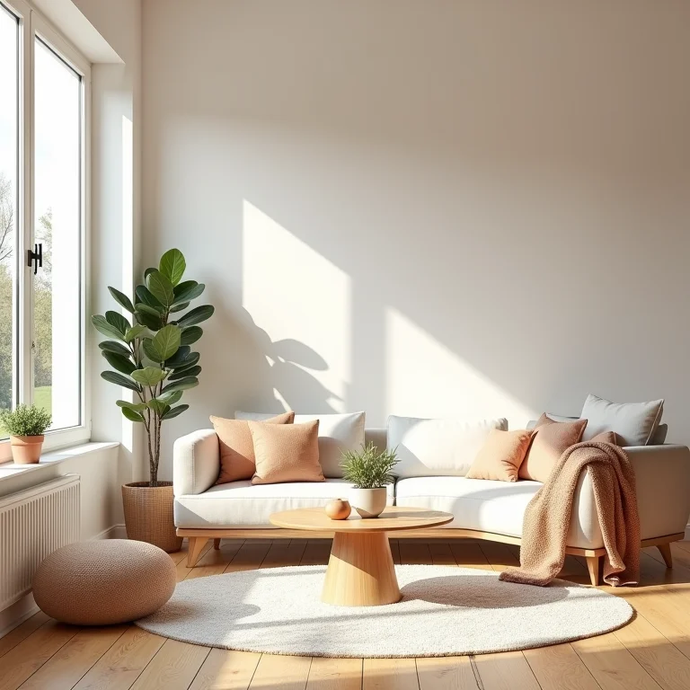 Sala de estar com assoalho de eucalipto e decoração eclética