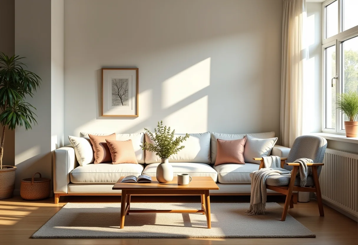 Casa impecável: Truques para organizar tudo em 30 minutos Sala de estar organizada e iluminada com luz natural