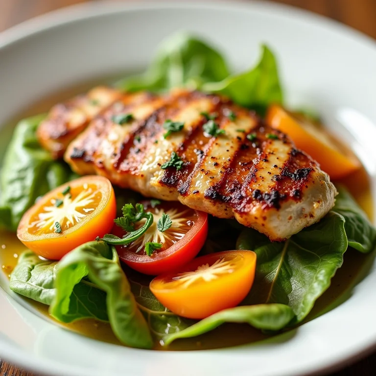 Salada refrescante de physalis com frango grelhado