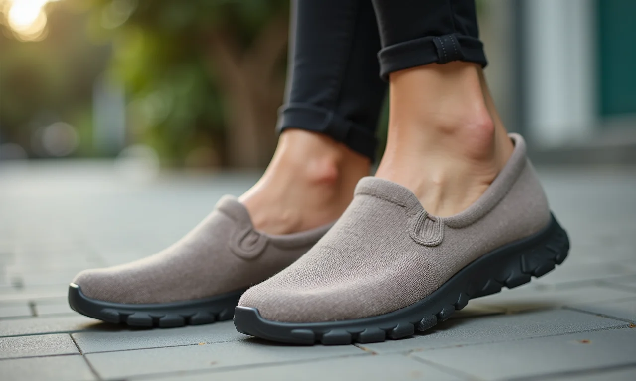 Sapatos confortáveis para viajar de avião.