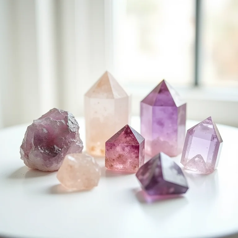 Seleção de cristais diversos para meditação