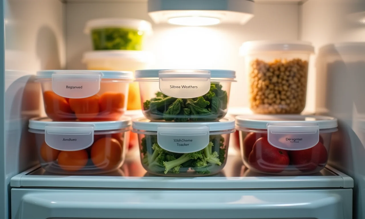 Sobras de comida organizadas na geladeira.