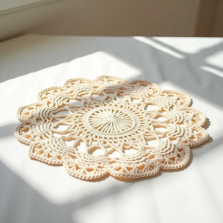 Sousplat de crochê delicado.