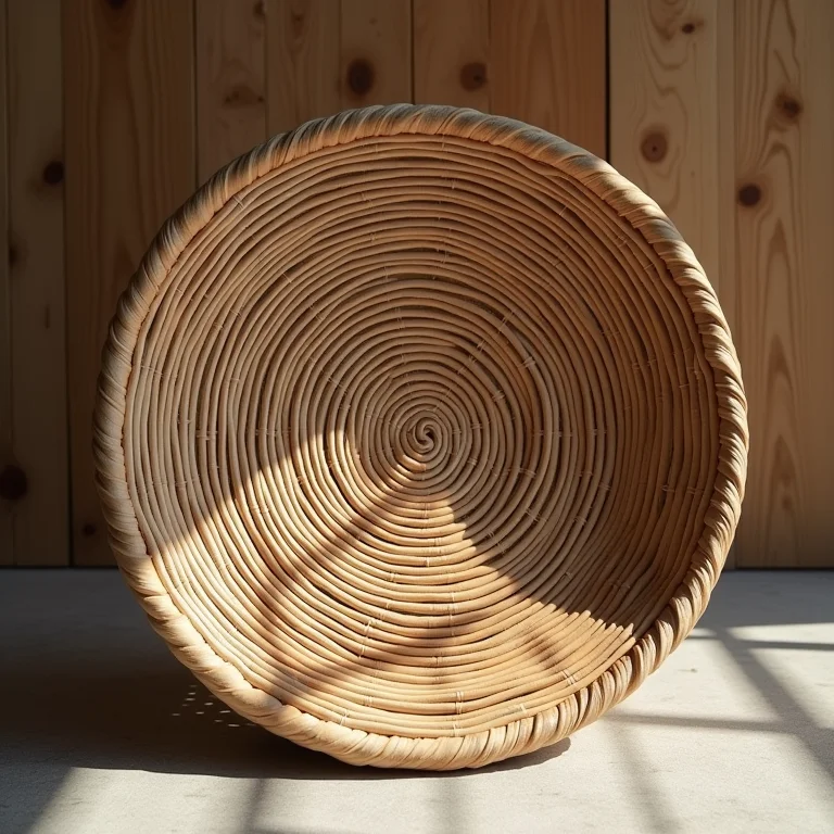 Sousplat de rattan rústico.