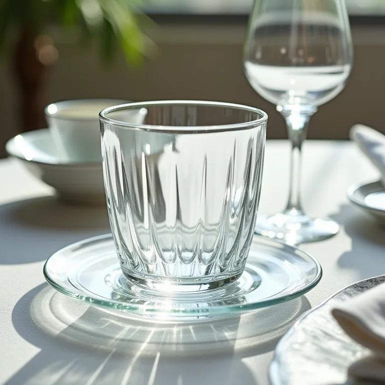 Sousplat de vidro elegante e delicado