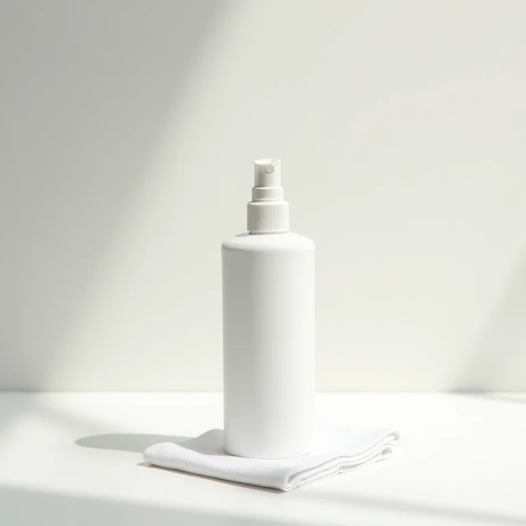 Spray protetor de tecido sendo aplicado em um pano branco.