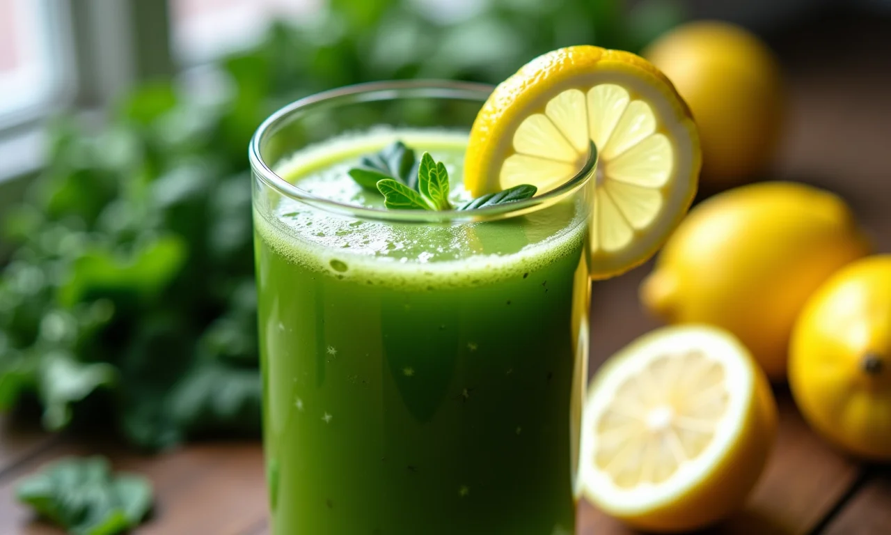 Suco Detox de Bilimbi com Couve e Limão.