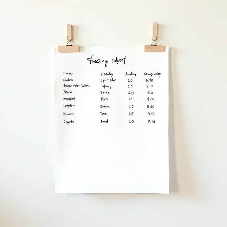 Tabela de prazos de validade de alimentos congelados