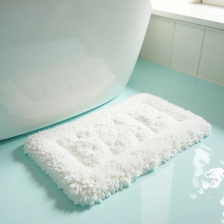 Tapete de banheiro absorvendo água