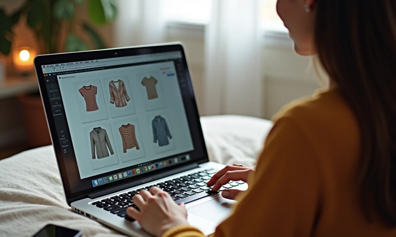 Tela de laptop exibindo moldes gratuitos de top cropped.