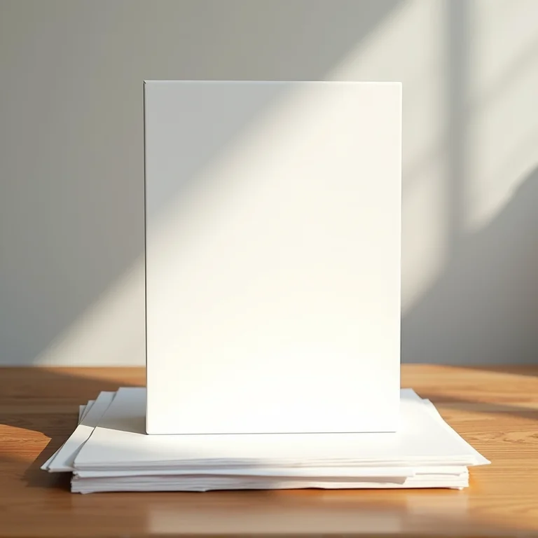 Tela em branco e bloco de papel para aquarela sobre mesa de madeira.