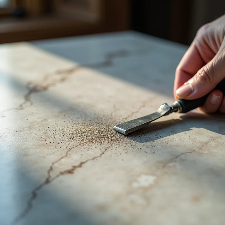 Teste de resistência: granito versus mármore sendo arranhados