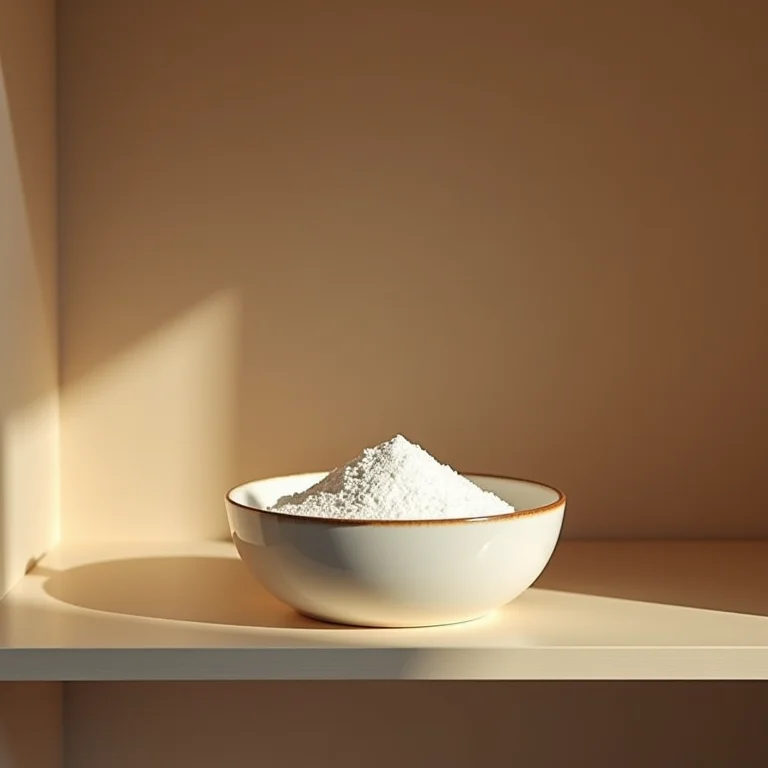 Tigela com bicarbonato de sódio dentro de um armário.