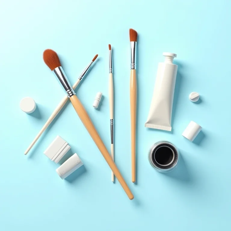 Tintas de qualidade e pincéis macios para pintar biscuit