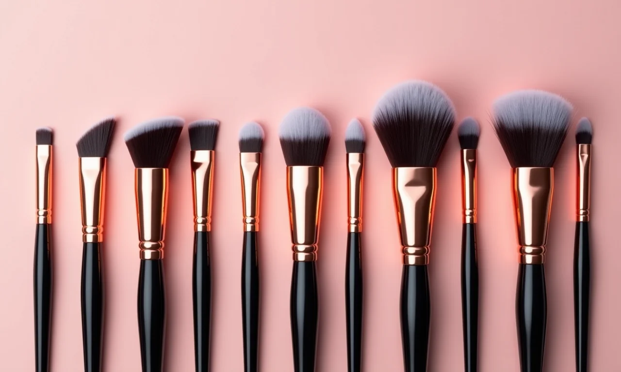 Tipos de pincéis para técnica de cut crease em close-up.