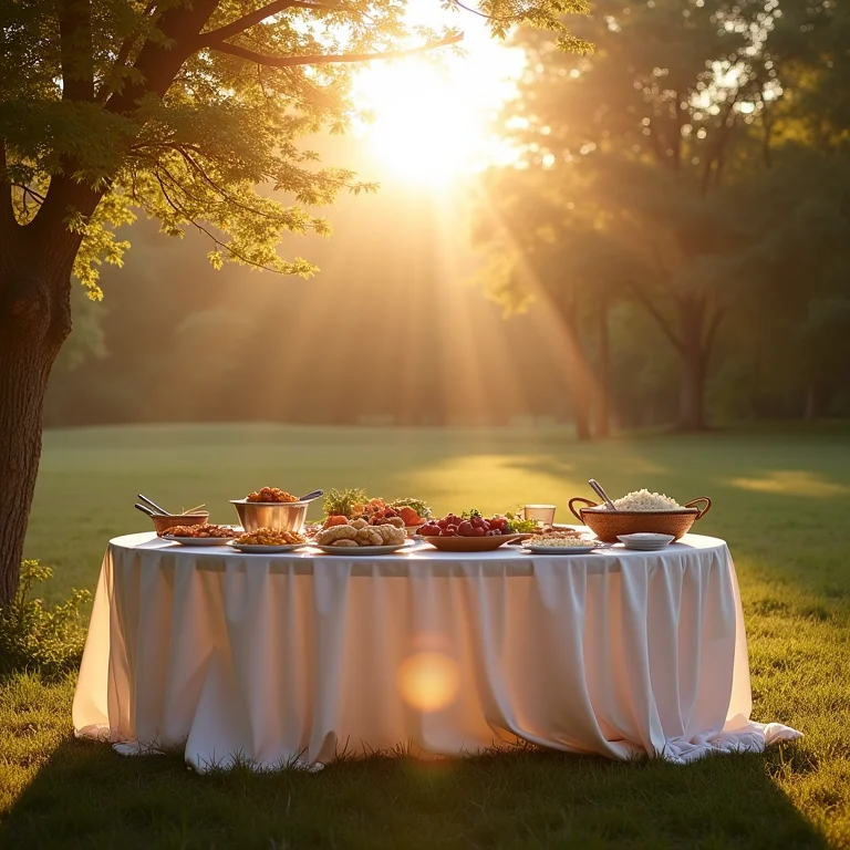 Toalha de mesa para buffet ao ar livre