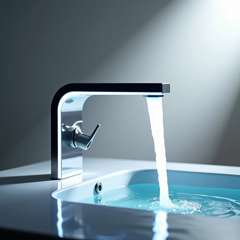 Torneira cascata com iluminação LED