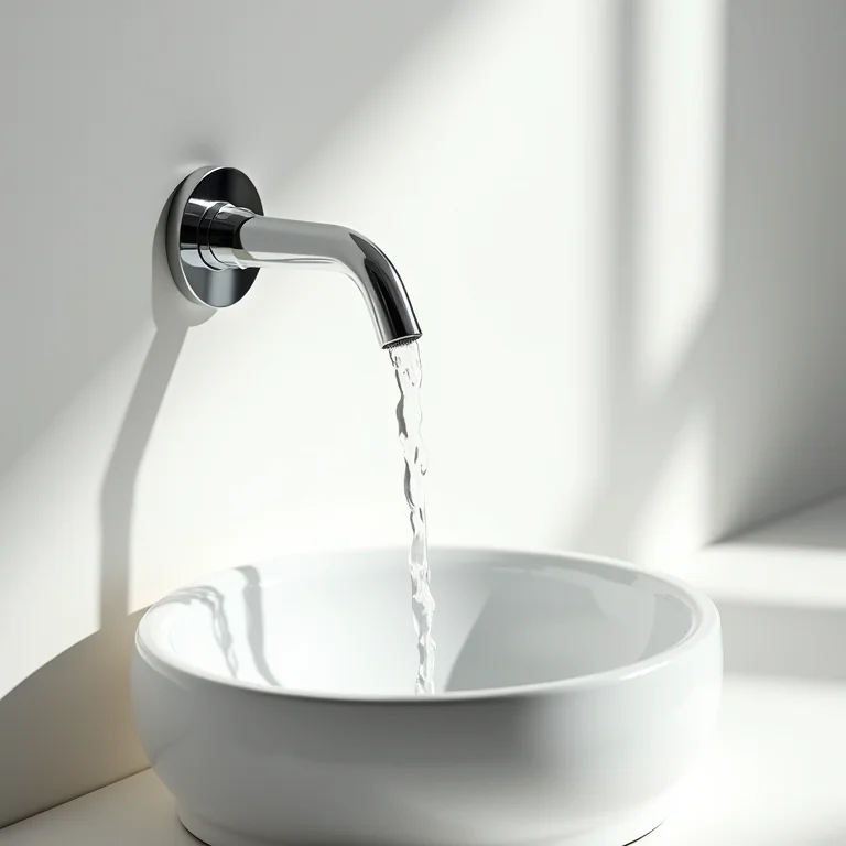 Torneira cascata de parede cromada