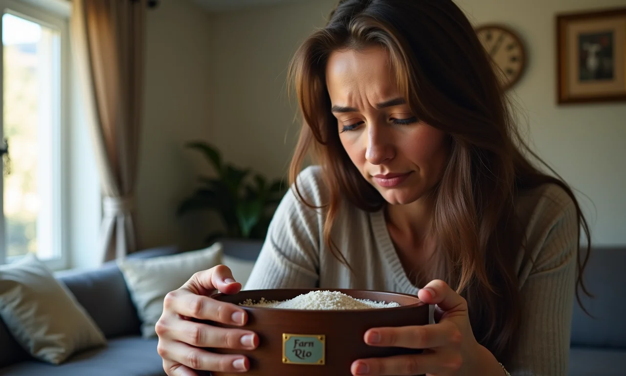 Tutor segurando urna com as cinzas de pet falecido.