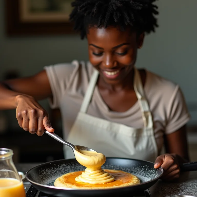 Usando a quantidade certa de massa para crepe