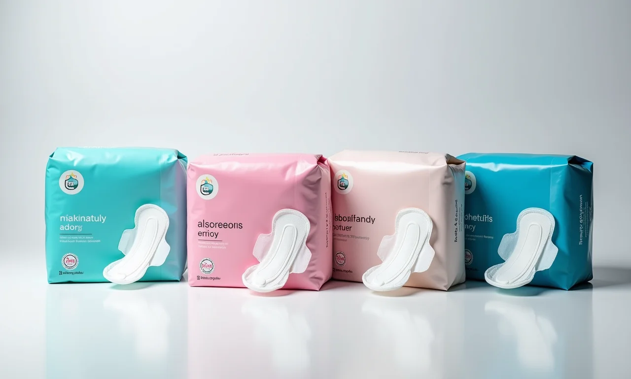 Variedade de absorventes para fluxo intenso.