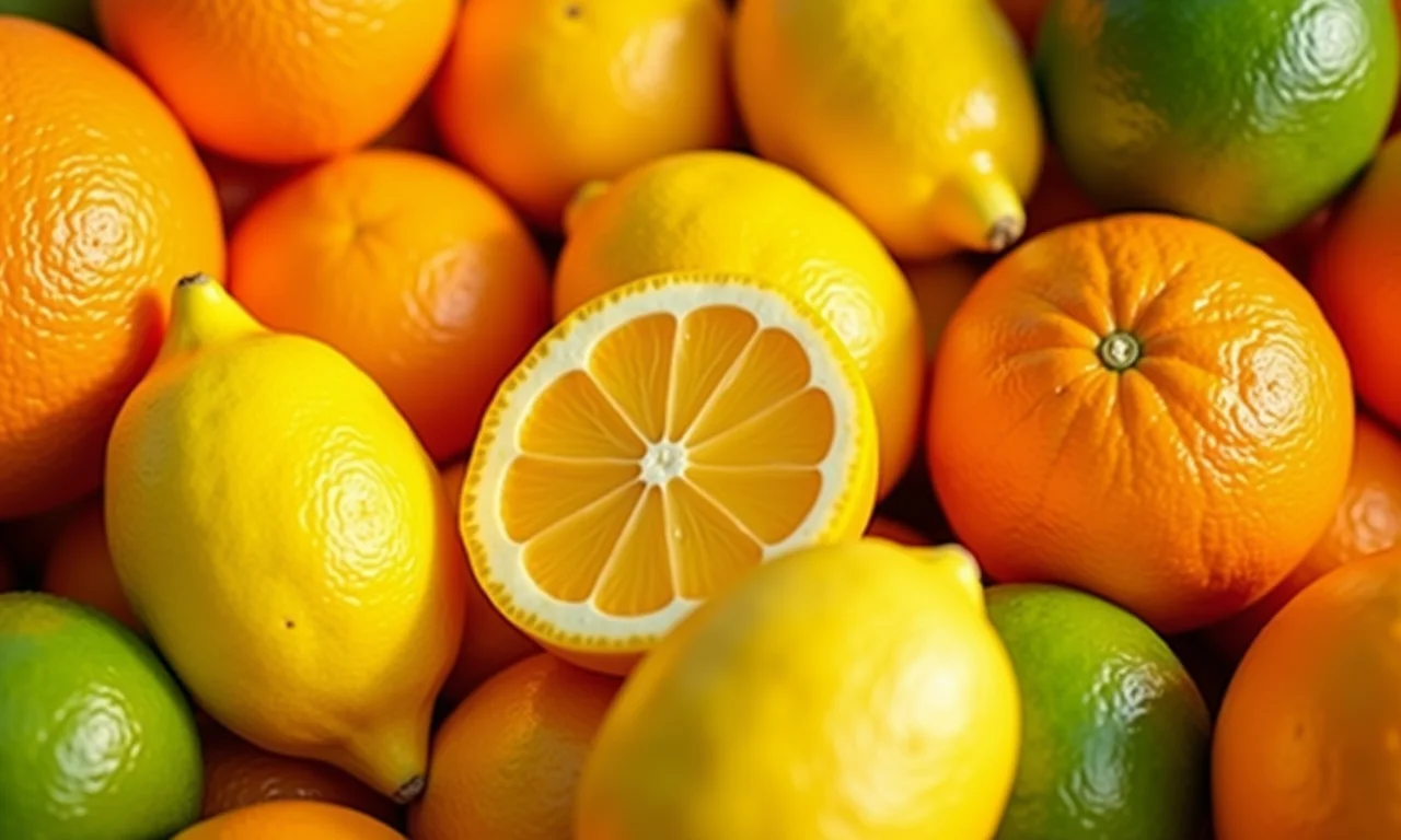 Variedade de frutas cítricas.