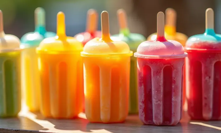 Variedade de geladinhos gourmet coloridos, prontos para venda, com embalagens vibrantes.