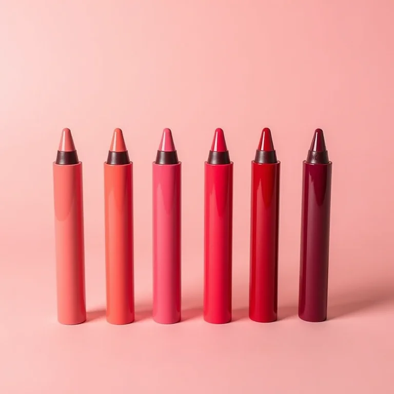 Variedade de lápis de boca em tons diferentes