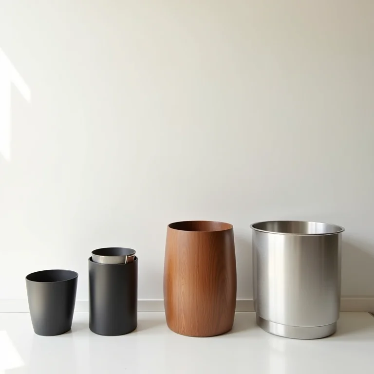 Variedade de lixeiras estilosas para diferentes tipos de cozinha.