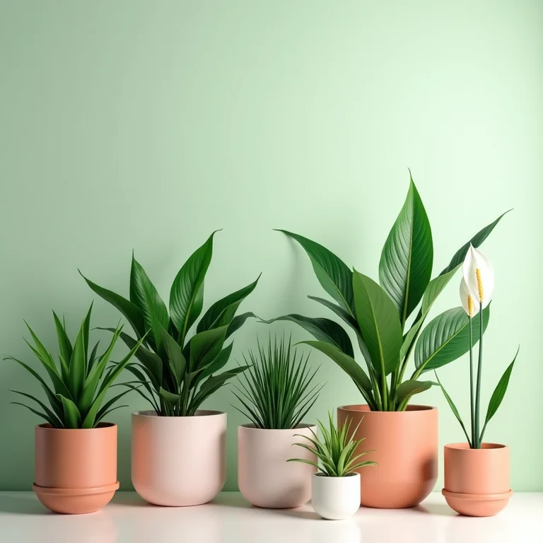 Variedade de plantas de escritório fáceis de cuidar.