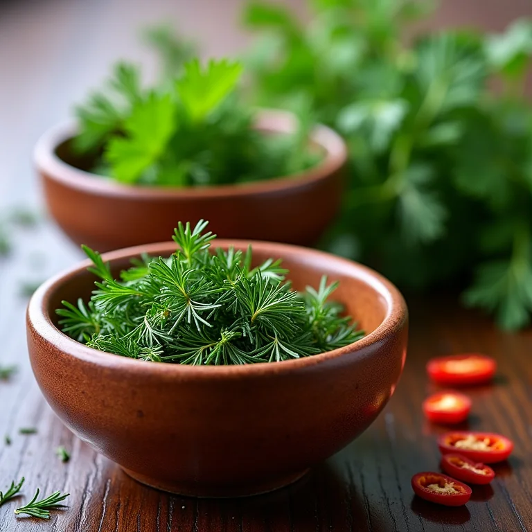 Variedade de temperos e ervas frescas