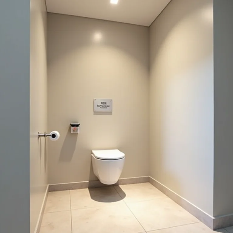 Vaso sanitário acessível em banheiro público.