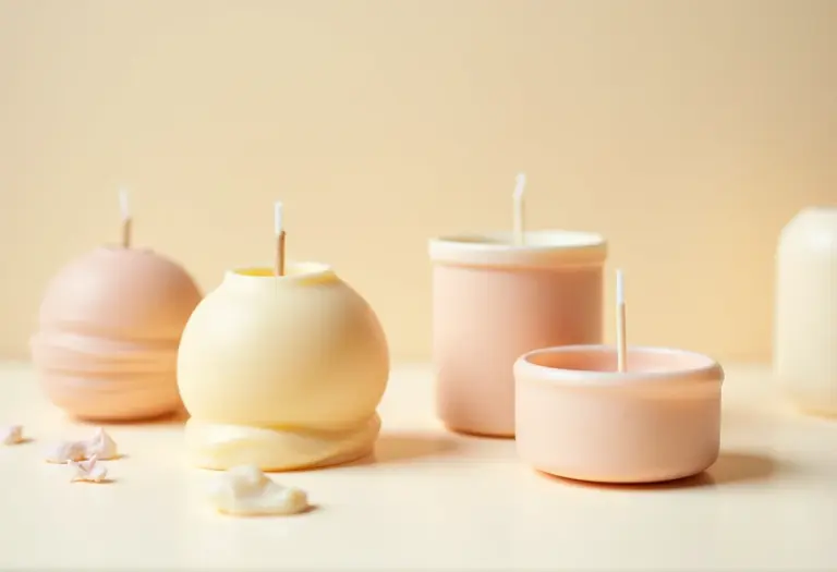 Velas artesanais de biscuit em tons pastel