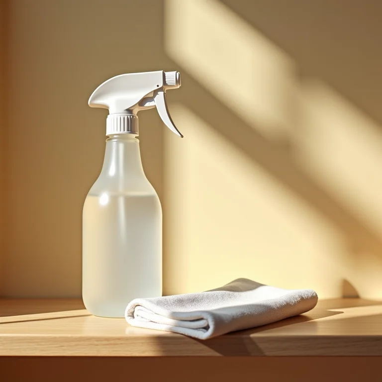 Vinagre branco em um borrifador pronto para limpeza.