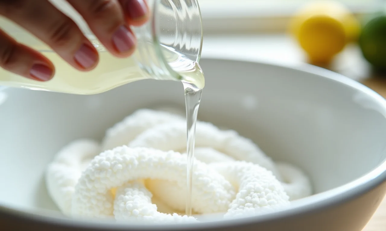 Vinagre de álcool branco sendo usado na lavagem de calcinha.
