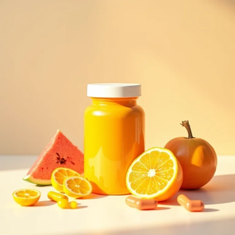 Vitaminas e minerais: suplementos e frutas frescas