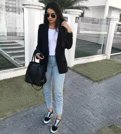 blazer preto feminino alongado looks - referência 4