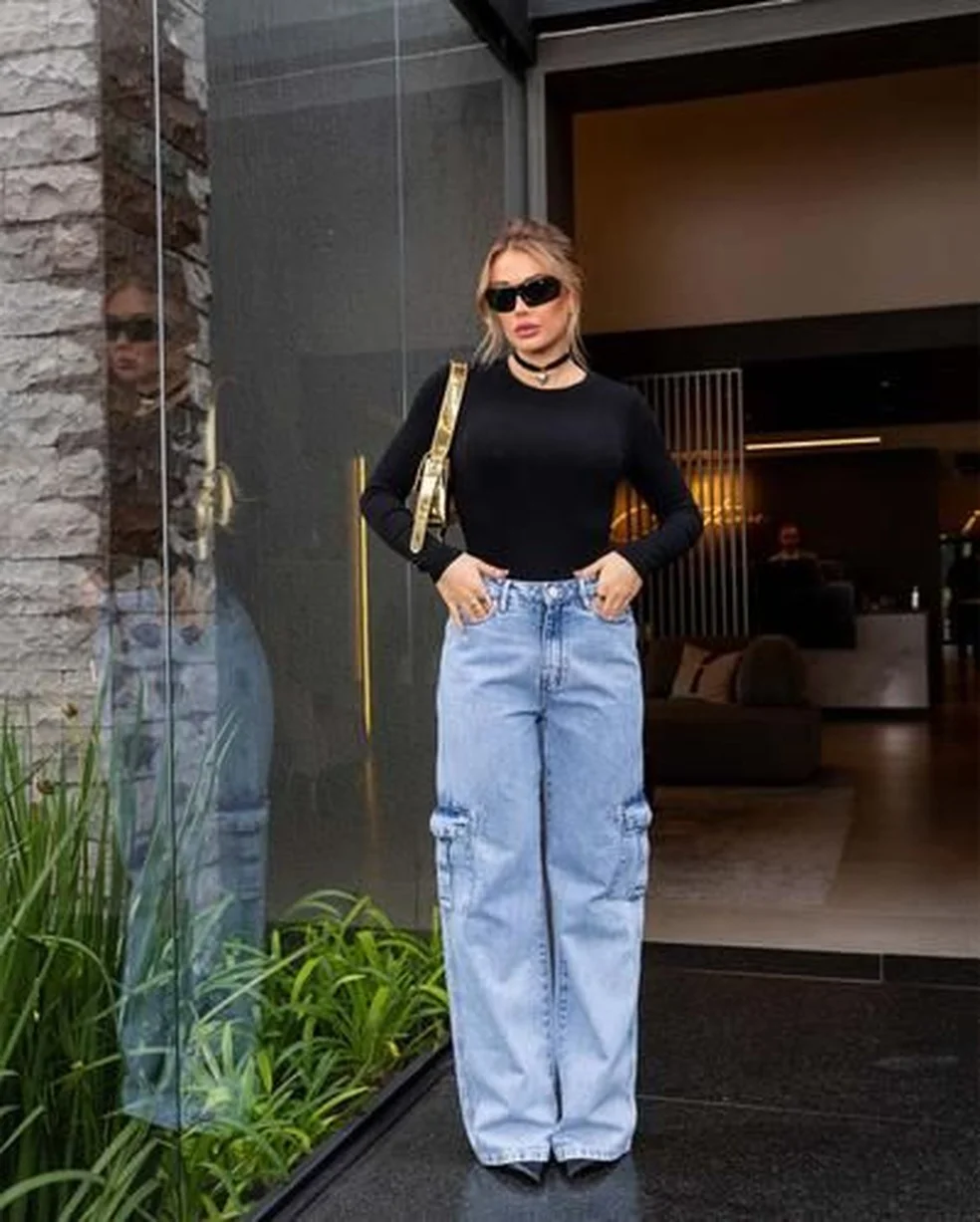 calca cargo feminina larga - referência 9