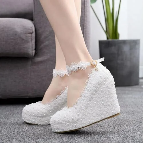 Sapatos femininos de renda para