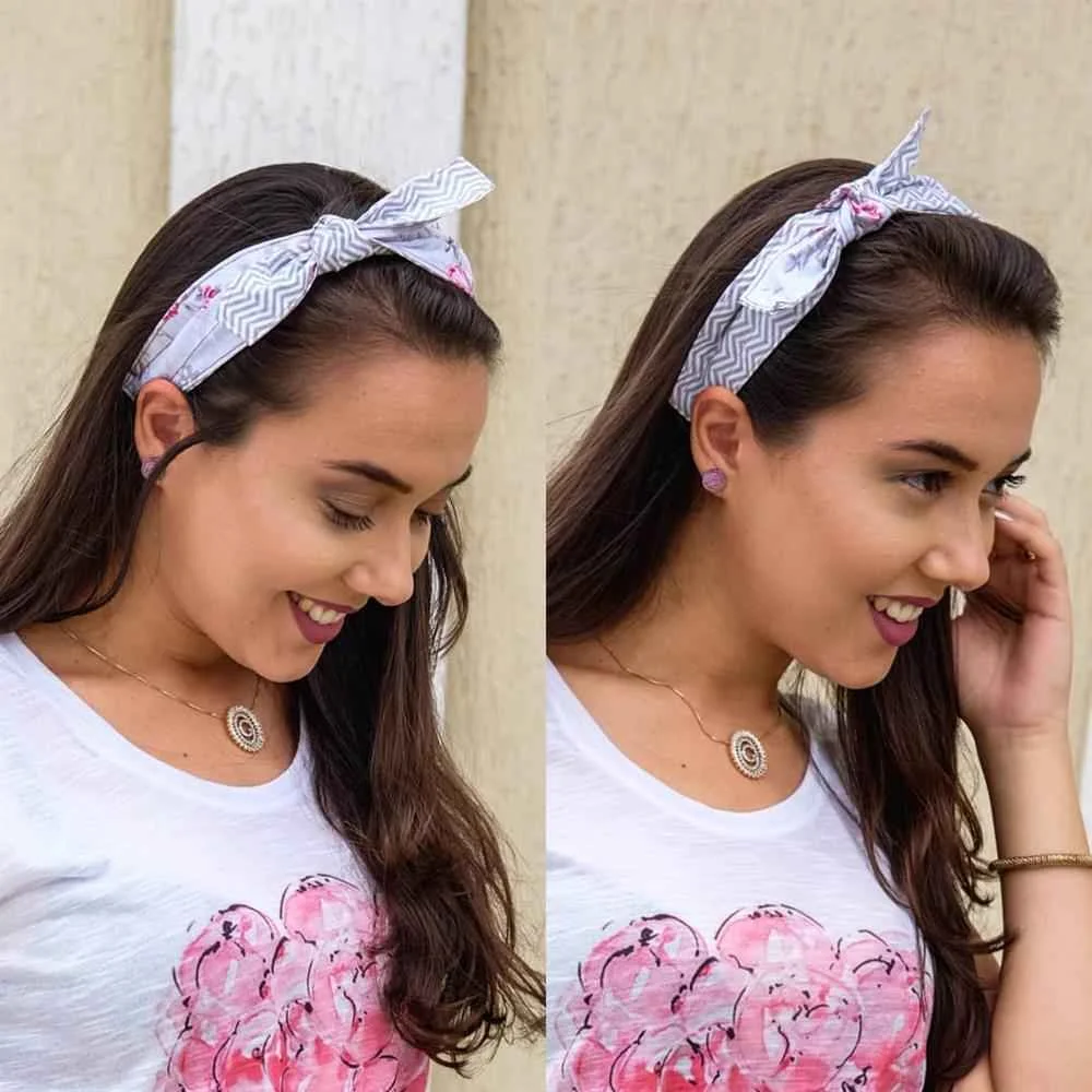 tiara de tecido estampada - referência 15