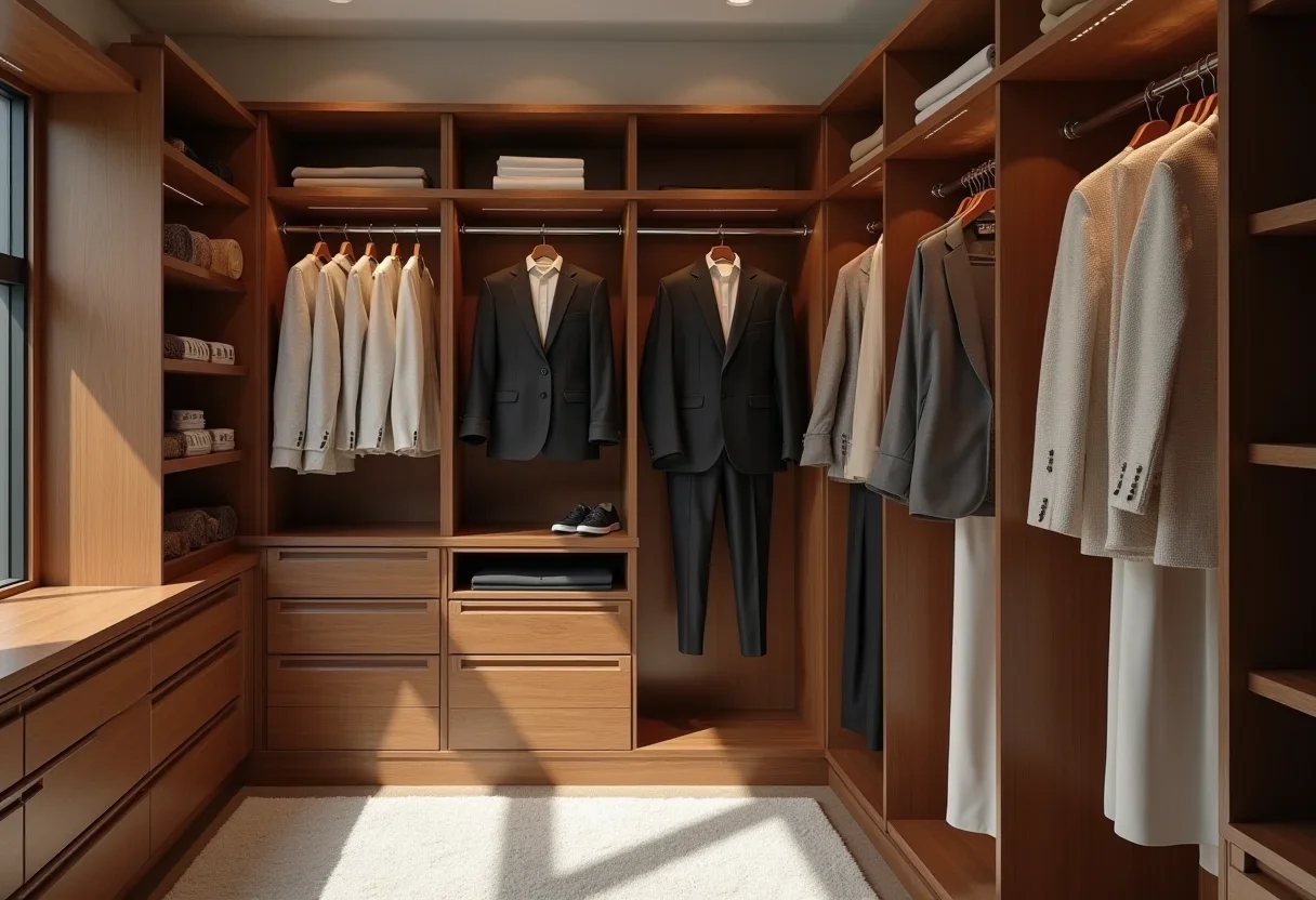 Closet clássico com guia de estilos de moda feminina, trajes sob medida e vestidos elegantes.