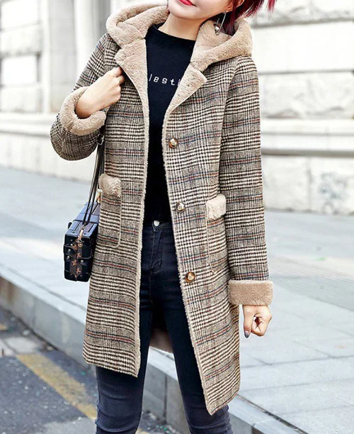 Casaco alongado feminino de inverno