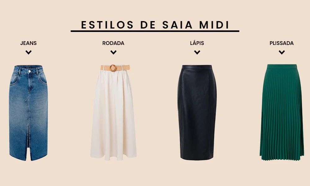 Looks com saia midi para os dias