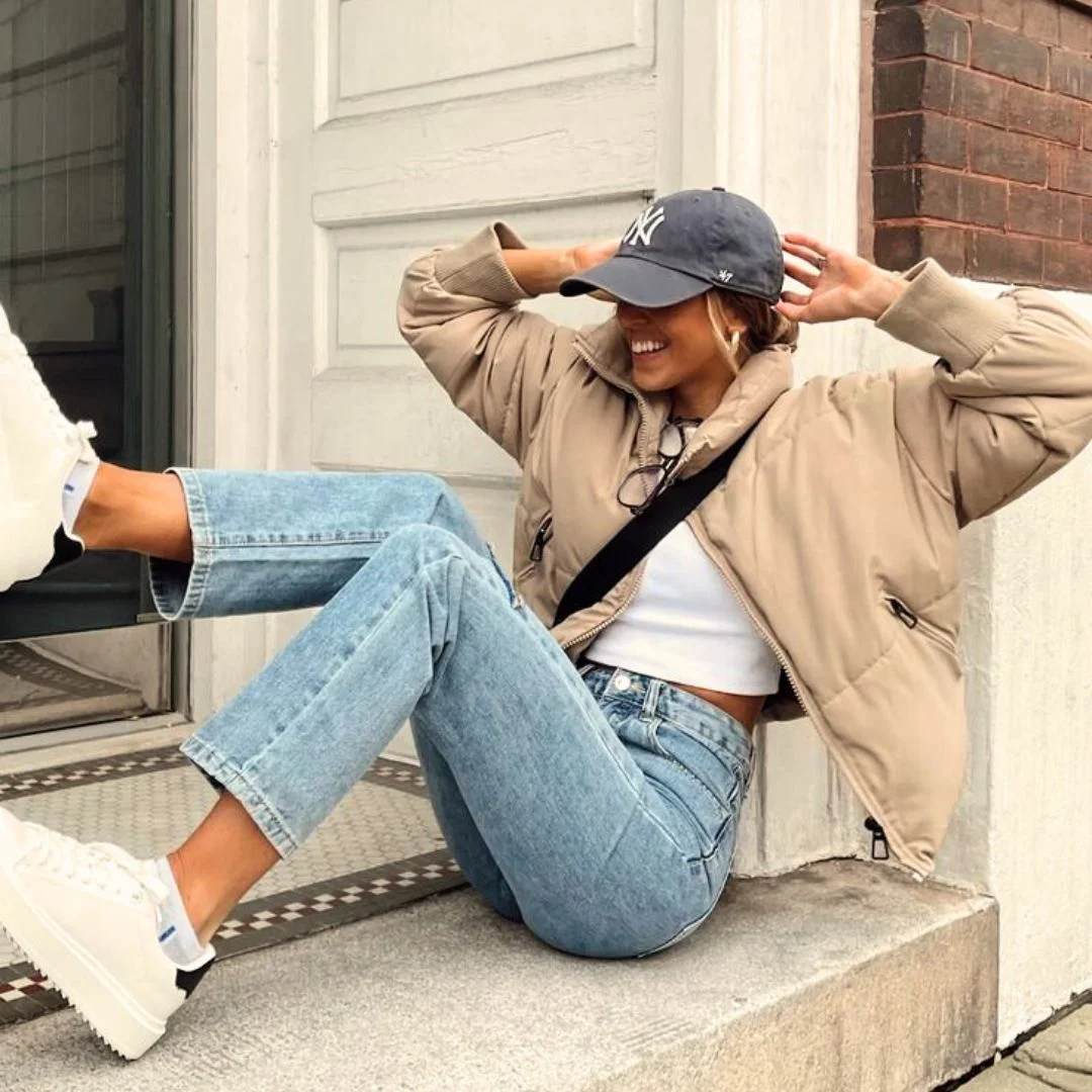 bone aba curva feminino look - referência 3