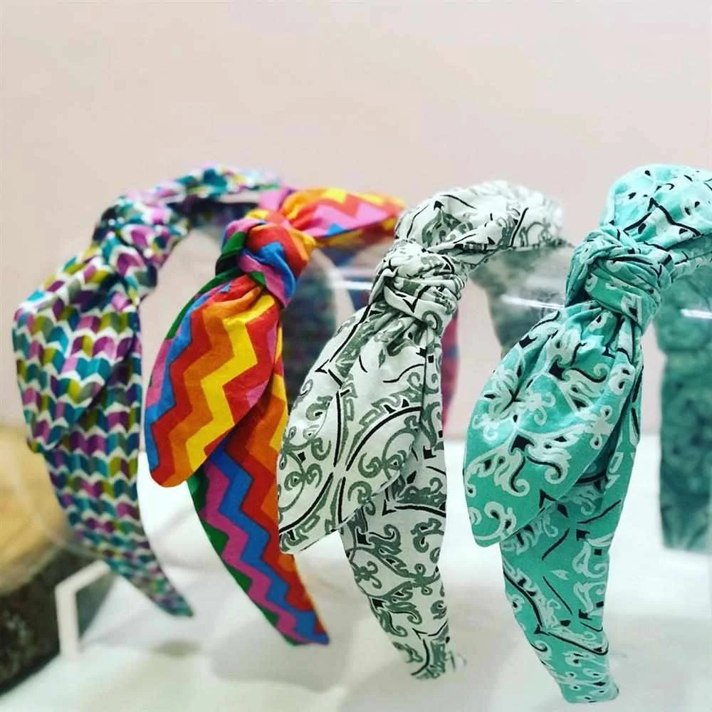 tiara de tecido estampada - referência 1