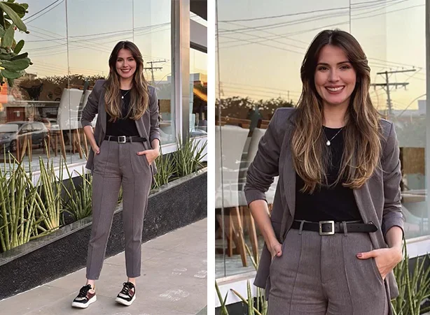 Looks com calça alfaiataria e tênis