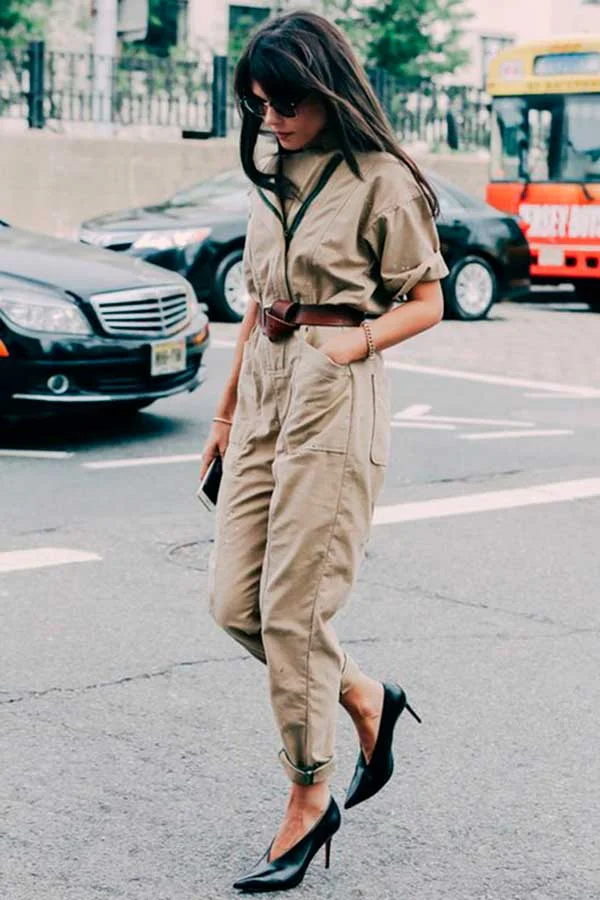 Qual sapato usar com macacão utilitário